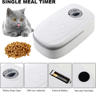 MENAYODA Automatischer Futterspender für Haustier, 2 Mahlzeiten Automatischer Katzen Futterspender m