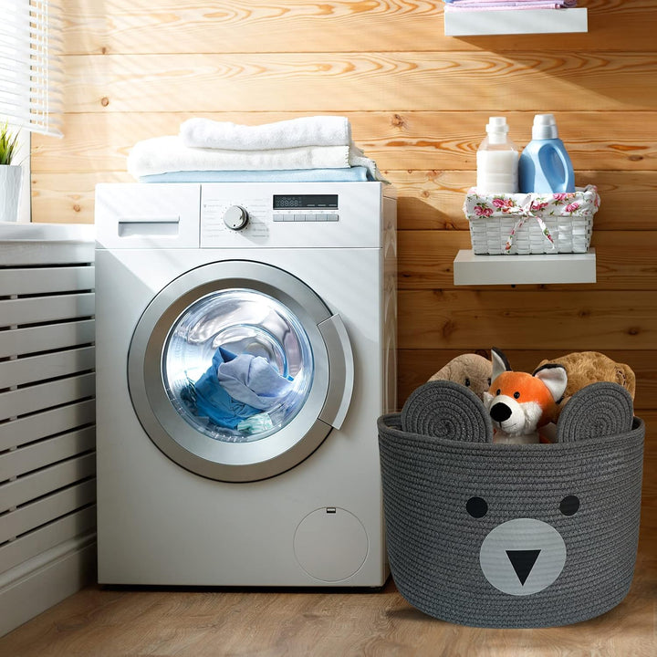 Aufbewahrungskorb Kinder, Baby Spielzeug Baumwollseil Aufbewahrung Korb Geflochten, WäSchekorb Klein