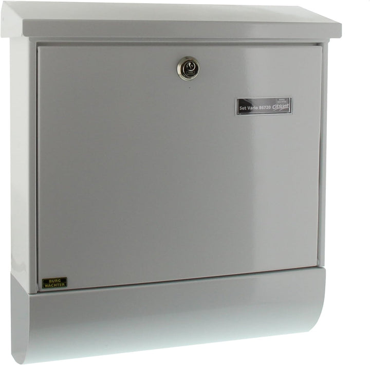 Burg Wächter Set Vario 86720 W Briefkasten, Weiss, 420 x 377 x 115 (HxBxT) Weiss Briefkasten-Set, We