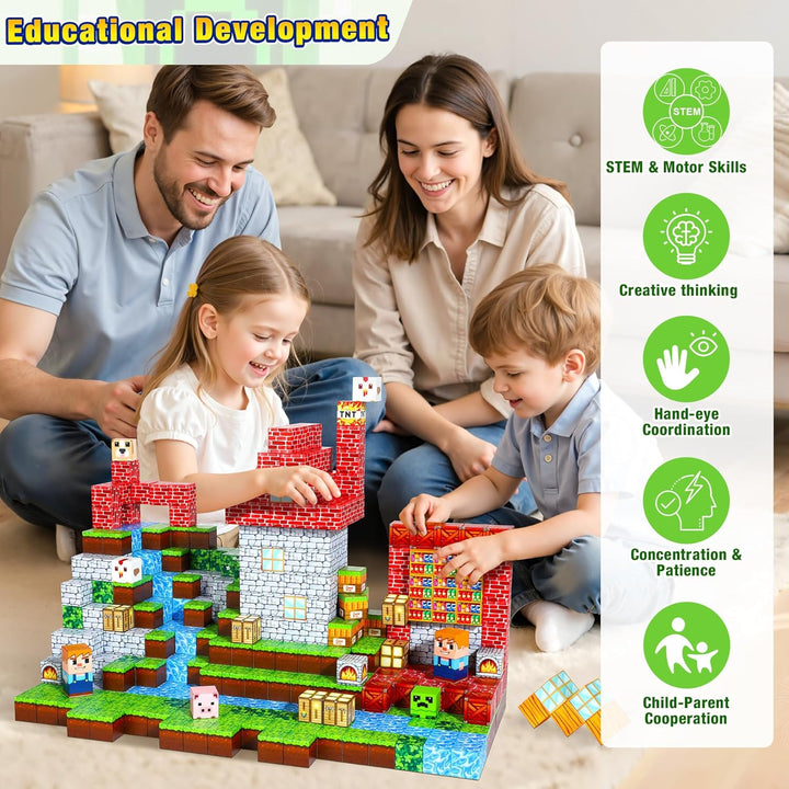 Magnetische Bausteine, Magnetbausteine Magnetspielzeug Magneten Kinder, Magnetisches Spielzeug für K
