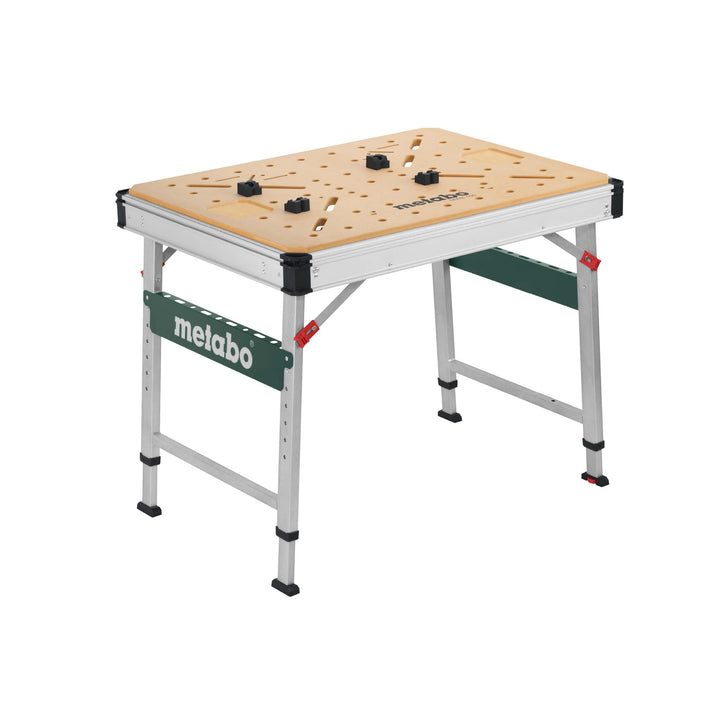Metabo Multifunktionstisch MWB 100, mobile Werkbank, Arbeitstisch, Werkbank mit höhenverstellbaren S