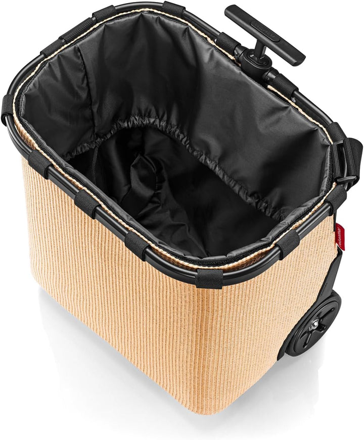 reisenthel carrycruiser Frame Raffia Black – Tragbarer Einkaufstrolley mit stabilem Aluminiumrahmen,