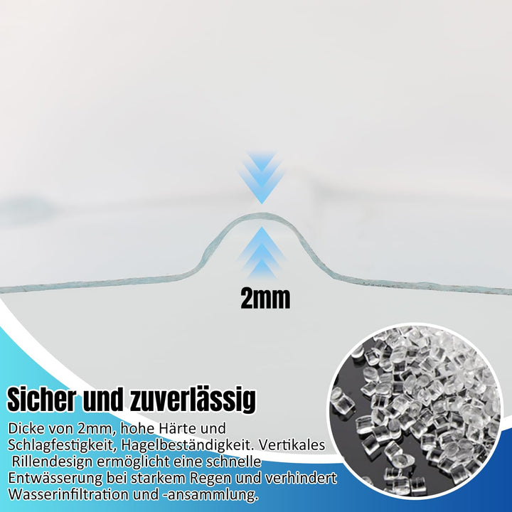 Trapezblech Wellplatten Transparent 90 * 160cm FRP-Tageslichtplatten 2mm Wellblechplatten für Dach P