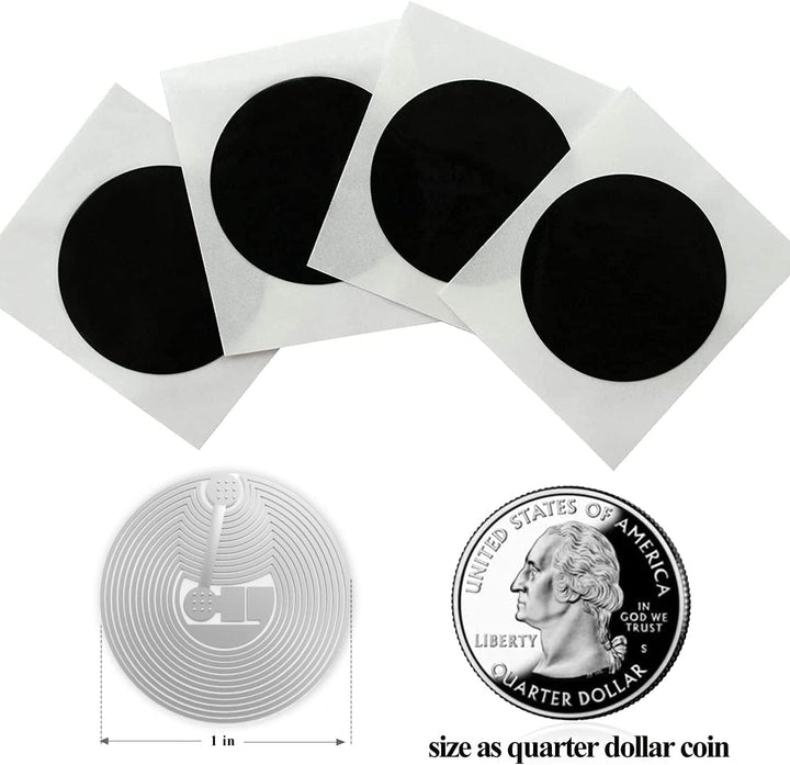100 Stück NFC Tag Aufkleber, NTAG215 NFC Sticker Schwarz 25mm, 504Byte NFC Tag Wiederbeschreibbar ko