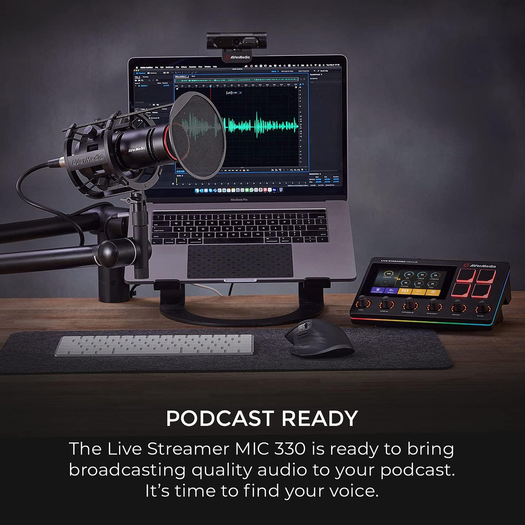 AverMedia Live Streamer MIC 330 - Dynamisches XLR Mikrofon für Content Creator - Geeignet für Live-S