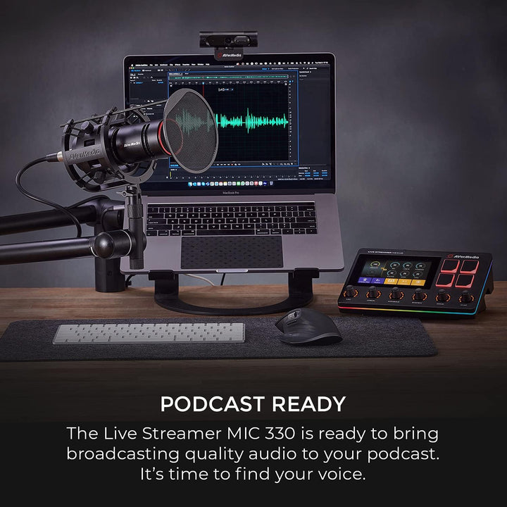 AverMedia Live Streamer MIC 330 - Dynamisches XLR Mikrofon für Content Creator - Geeignet für Live-S