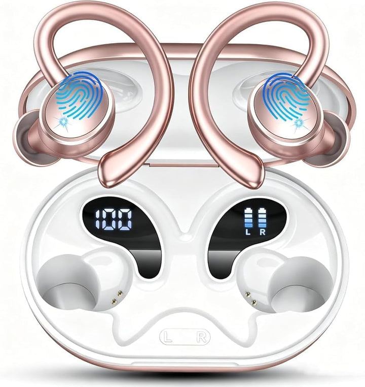 2026 Bluetooth Kopfhörer Sport, Kopfhörer Kabellos Bluetooth 5.4 Hi-Fi Stereo, IP7 Wasserdicht Kabel