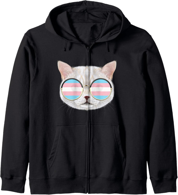 Transgender Pride Cat LGBT Trans Flag Süsse Katze Transgender Kapuzenjacke