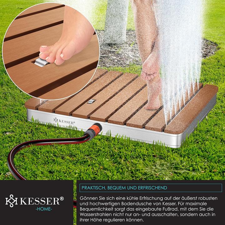 KESSER® Gartendusche Bodendusche Aussendusche Saunadusche Campingdusche 70x55 cm Rechteck Fontänenhö