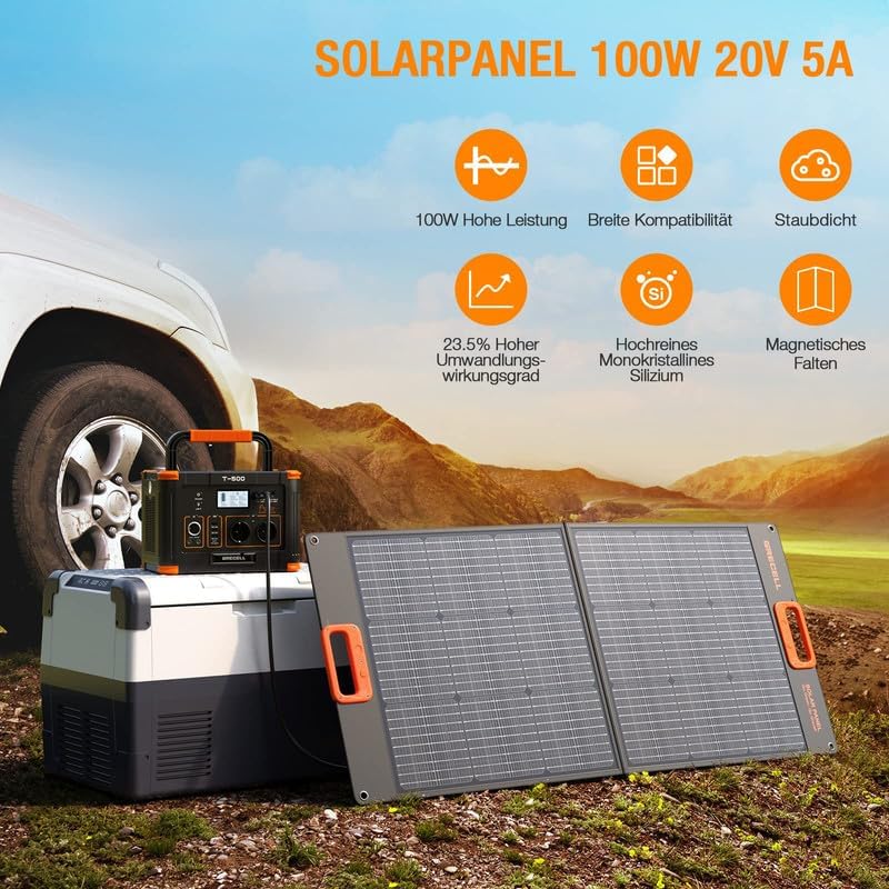 GRECELL 100 W Portable Solar Panel für Power Station Generator, 20 V Foldable Solar Panel Solar Lade