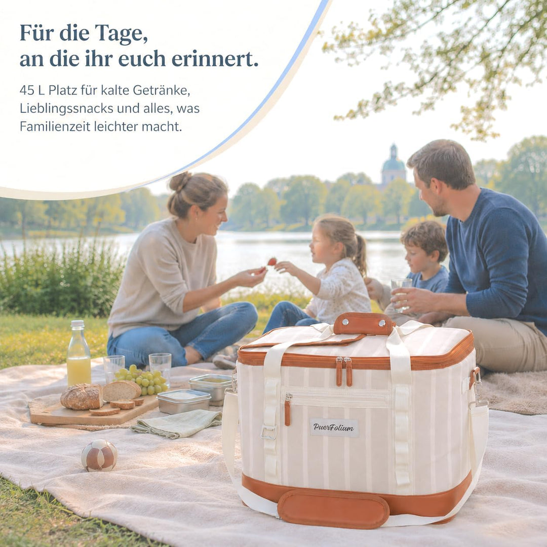 Kühltasche Gross 45 L Faltbar Wasserdicht Kühlbox Cooler Bag für Picknick Strand Camping Auto Einkau