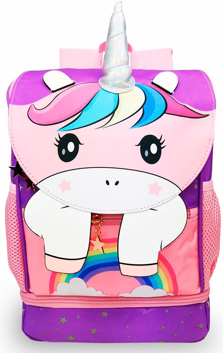 MIXIRL® Lässiger Kindergartenrucksack Mädchen & Kleinkind Rucksack ab 2 Jahre hochwertiger Einhorn K