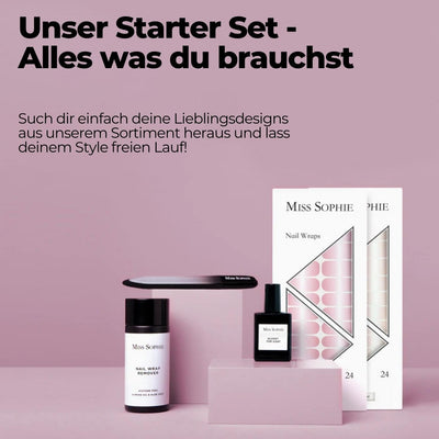 Original Miss Sophie Nagelfolien I 24 ultra-dünne Nagellack-Streifen mit French Tip transparent/weis