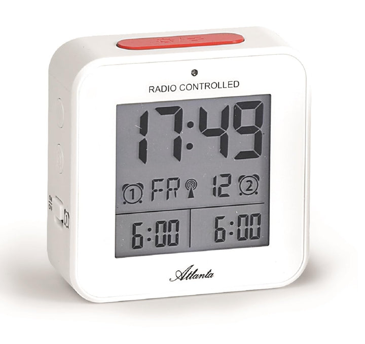Atlanta Funkwecker Digitalwecker LCD Licht Nachtlicht Snooze Datum Temperatur 2 Weckzeiten Ohne Tick