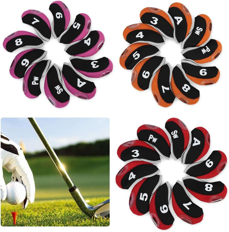 Schlägerkopfhüllen 10 stücke Neopren Club Head Covers Club Eisen Kopfbezüge Headcovers Putter Set wa