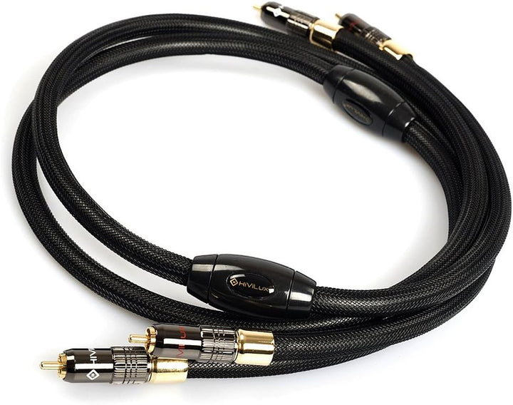 HiViLux Highend Referenz HIFI NF Cinch-Kabel OCC/SCC Ø=14mm für Stereopaar (1.0m Paar), 1.0m Paar