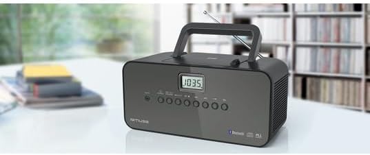 Muse M-22 BT tragbares UKW/ MW-Radio mit CD-Spieler, Bluetooth, schwarz, schwarz