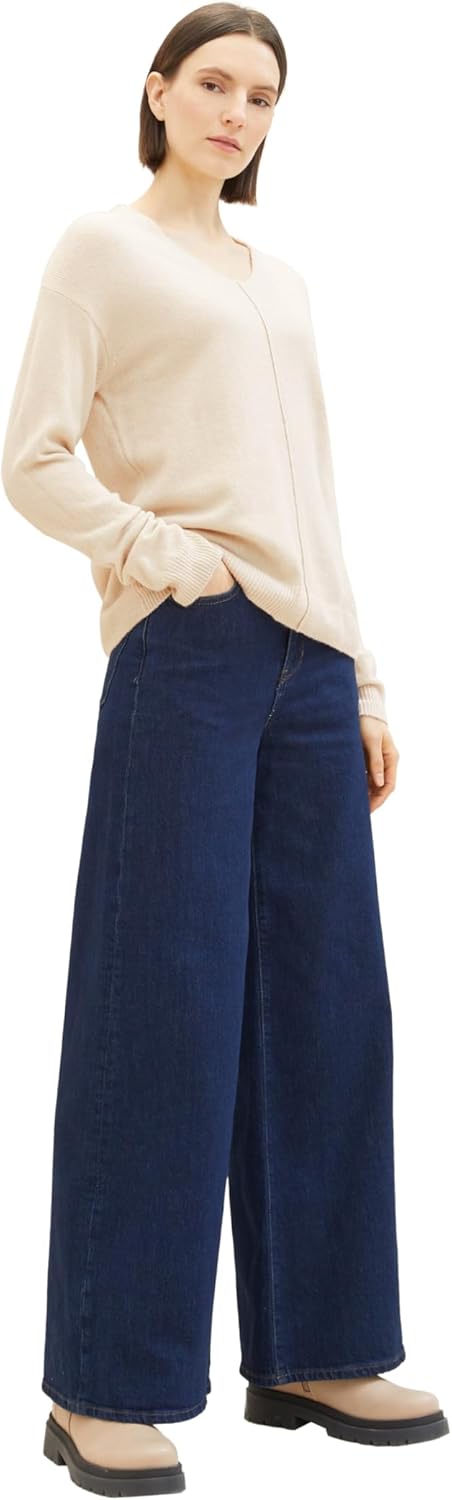 TOM TAILOR Damen Pullover, XXL 28596 - Soft Beige Melange
