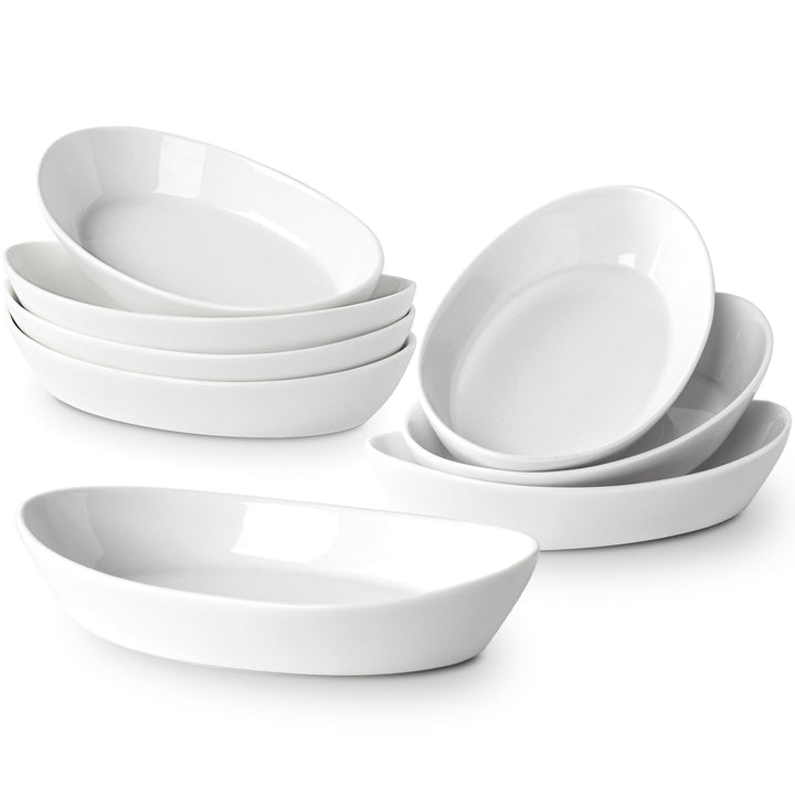 Keramik Auflaufform Kleine 8er Set, Ovale Auflaufform klein 1 Person, Kapazität 0,3 Liter, Keramik B
