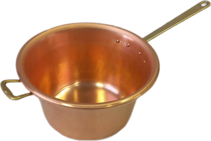 Kessel aus Kupfer für Polenta Töpfe, Kochtopf, Griff aus Messing Durchmesser 26 cm