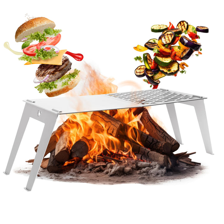FENNEK 4 FIRE | steckbares Zubehör für Feuerschale FENNEK Hexagon | Grillplatte, Plancha, Grillrost
