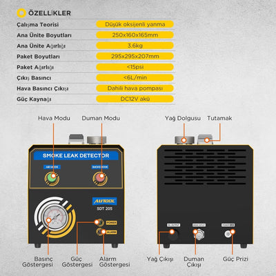 Autool SDT205 Auto-Rauchmaschinen-Lecksucher mit Zwei Modi, EVAP-System Kraftstoffleitungs-Leckagete