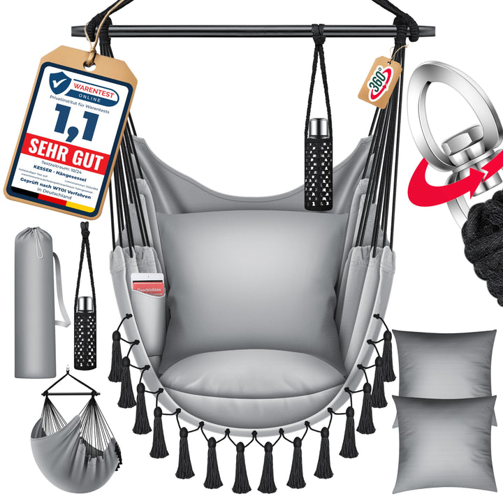 KESSER® Hängesessel Safari XXL Hängestuhl für Erwachsene & Kinder Hängematte bis 150 kg Hängesitz Au
