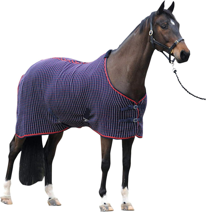 Weatherbeeta Pferdedecke, kariert, Standard-Halsausschnitt 140 Navy Red White, 140 Navy Red White