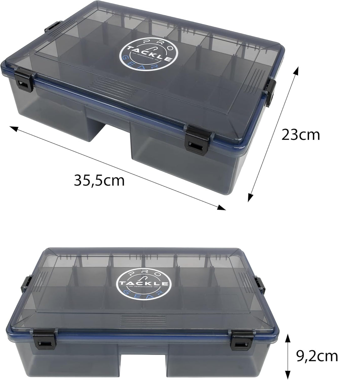 Pro Tackle Lure Box Shallow Köderbox Kunstköderbox Angelbox Tacklebox, grau, wasserdicht (Deep - 35,