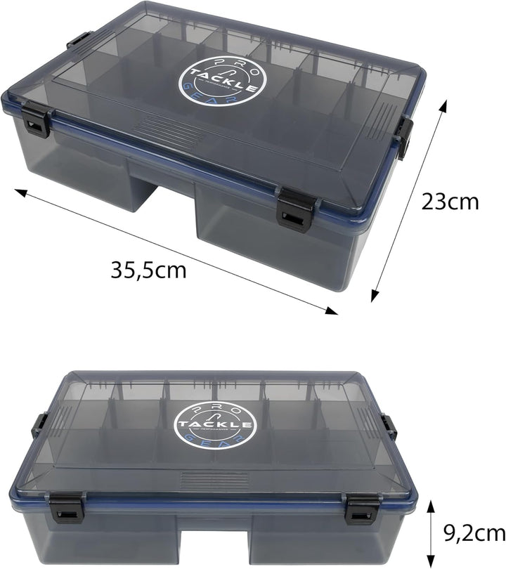 Pro Tackle Lure Box Shallow Köderbox Kunstköderbox Angelbox Tacklebox, grau, wasserdicht (Deep - 35,