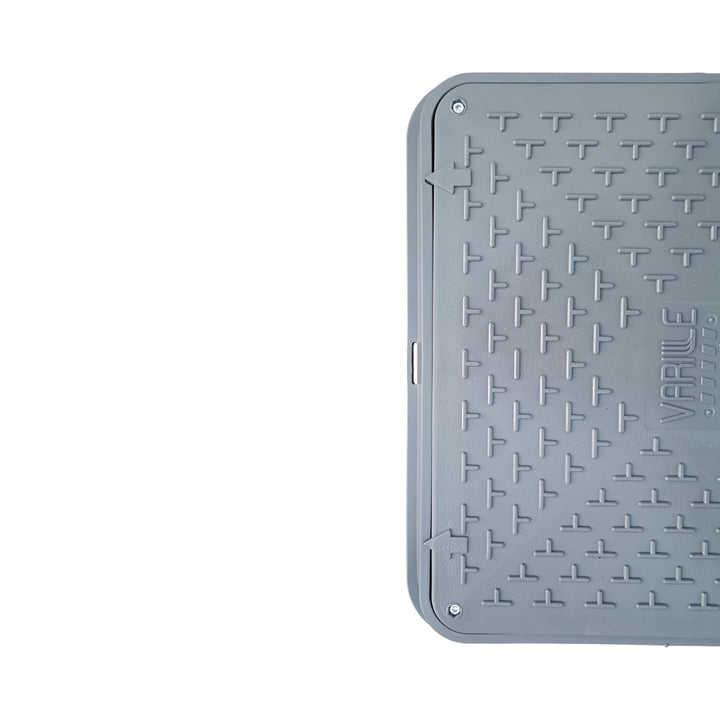 Varile 72cm quadratische Schachtabdeckung mit Griff - belastbar bis 1,5t (Grau), Grau