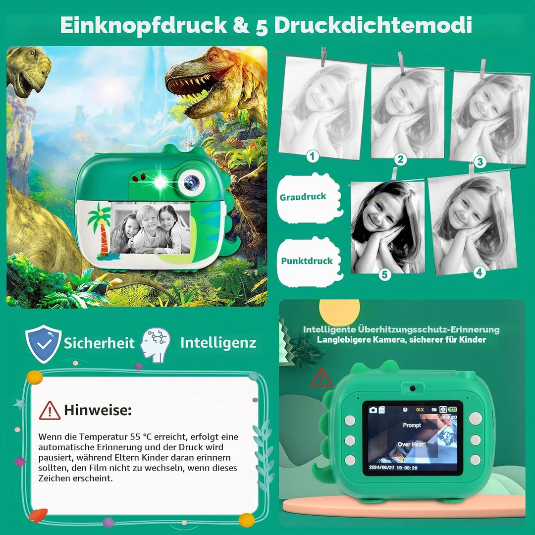 Sofortbildkamera Kinder, Kinderkamera Spielzeug mit HD Video für Kinder im Alter von 3-12, Weihnacht