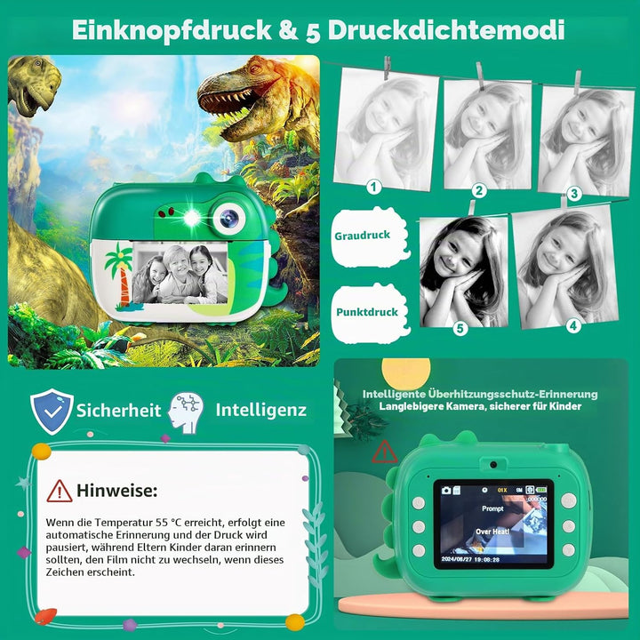 Sofortbildkamera Kinder, Kinderkamera Spielzeug mit HD Video für Kinder im Alter von 3-12, Weihnacht