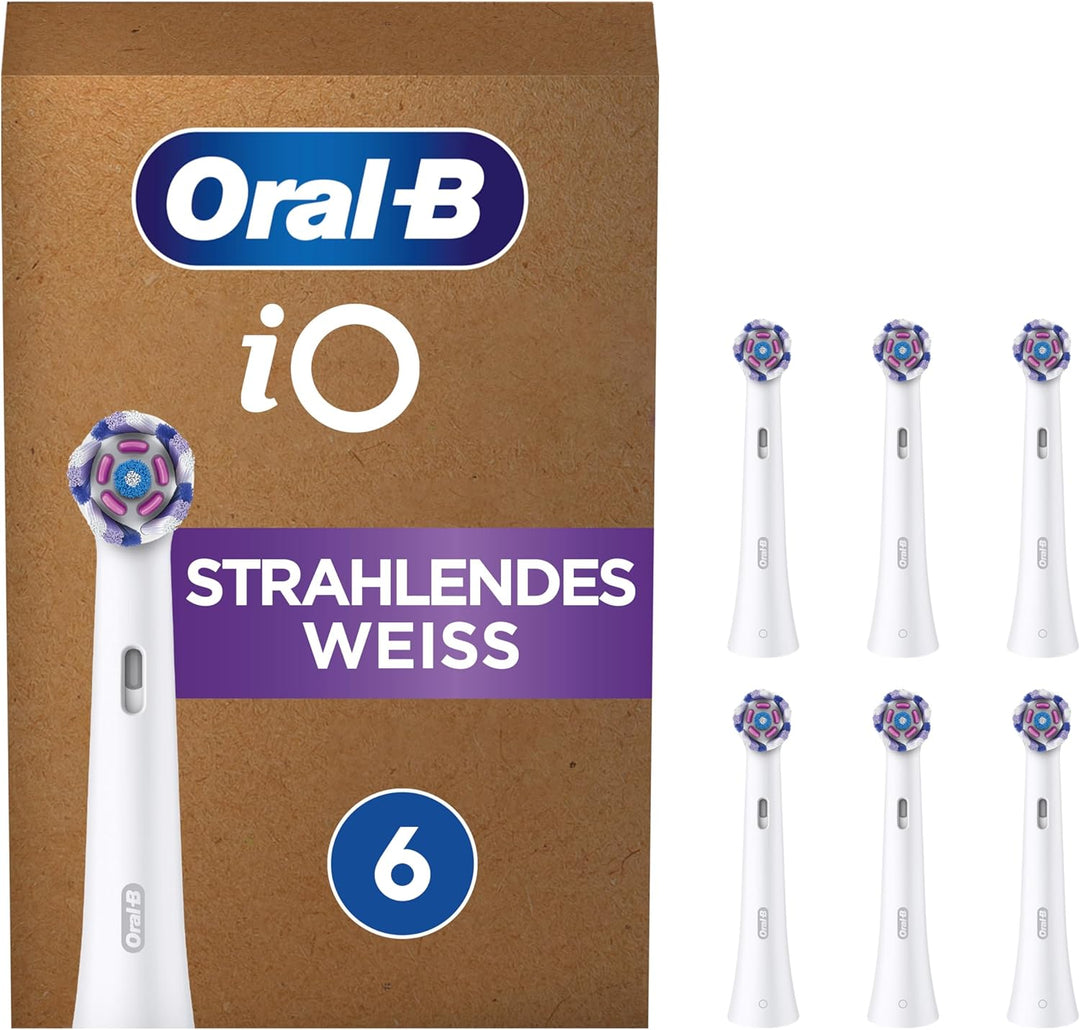 Oral-B iO Strahlendes Weiss Aufsteckbürsten für elektrische Zahnbürste, 6 Stück, Oral-B’s beste Zahn