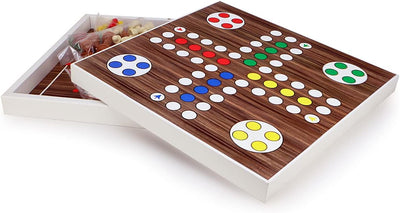 5 in 1 Spielesammlung Mühle, Dame, Ludo, Backgammon, Schach