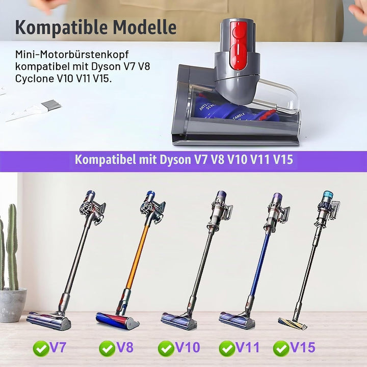 Mini Motorisierte Bürstenkopf Kompatibel Mit Dyson V7 V8 V10 V11 V15 Staubsauger Anti Verwirr Haar S