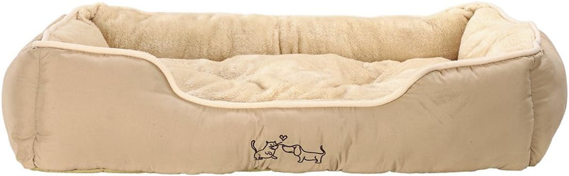 Dehner Lieblinge Hundebett und Katzenbett Sammy, ca. 75 x 58 x 19 cm, Polyester, beige beige L 75 x