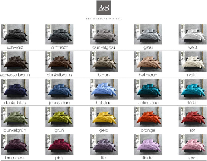 brauner Mako-Satin Baumwollsatin Bettbezug Uni einfarbig zum Kombinieren (200 cm x 220 cm, Braun) 20