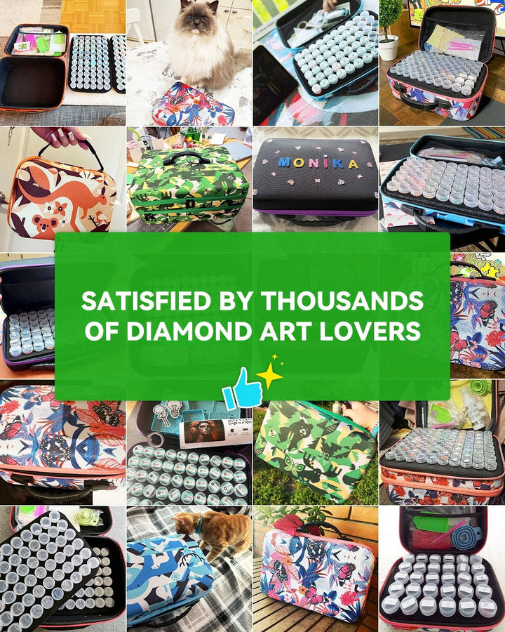 ARTDOT 5D Diamond Painting Zubehör Boxen, 120 Stück Diamant Painting Aufbewahrungsbox mit Koffer Tri