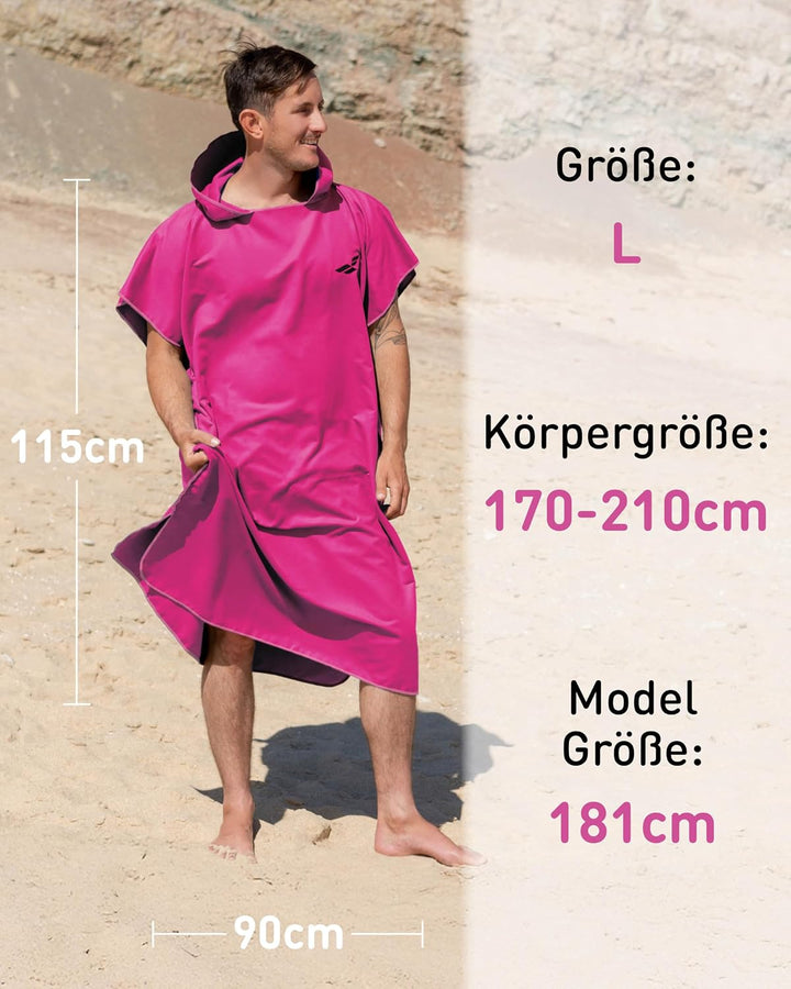 Fit-Flip Umziehhilfe Strand – Ultraleicht und schnelltrocknend – Surf Poncho Herren und Damen, Umkle