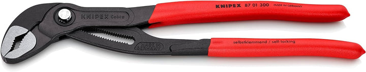 KNIPEX Cobra 87 01 300 SB, Wasserpumpenzange | Rohrzange, gross, Chrom-Vanadium atramentiert, 300 mm