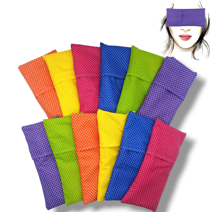 Augenkissen yoga "Pack 12 colors" (12 Füllung, 12 waschbare Bezüge) | Lavendel Samen und Reis | Yoga