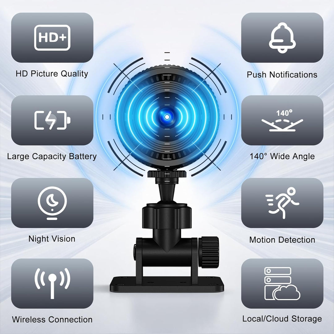 Mini Kamera, 1080P HD WLAN Überwachungskamera Innen 180° drehbarem Objektiv, für Live Übertragung Ha