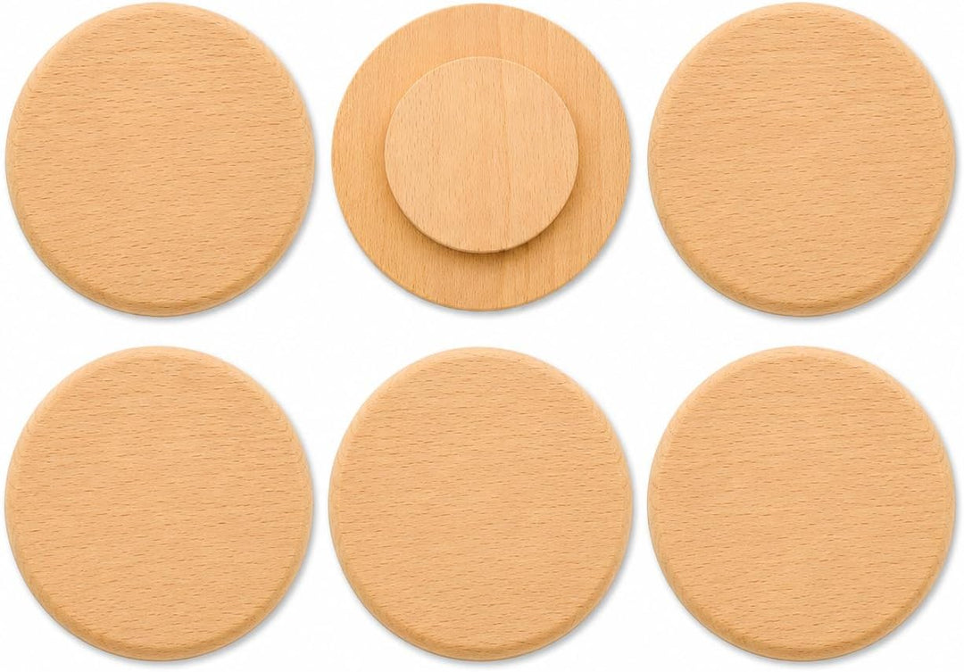 teemando® 10 X Abdeckung für Mass-Krüge & Weizengläser bis 8,4 cm Ø aus Buchenholz, Schutz vor Insek