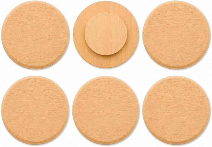 teemando® 10 X Abdeckung für Mass-Krüge & Weizengläser bis 8,4 cm Ø aus Buchenholz, Schutz vor Insek