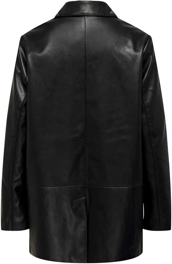 ONLY Damen Onlheidi Sus Sb Faux Leath Cc OTW Blazer XS Schwarz, XS Schwarz