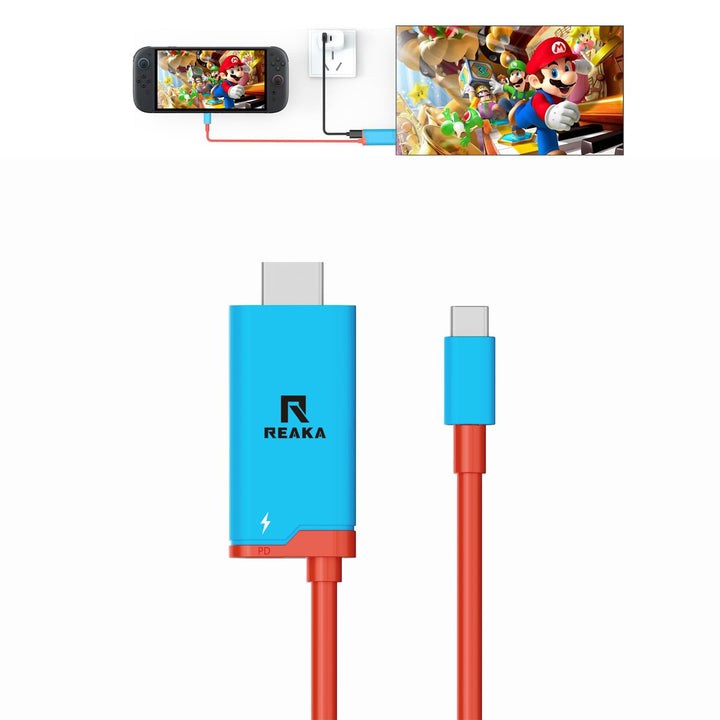 Switch Dock for Nintendo Switch OLED, 2 in 1 Switch TV Adapter with 4K HDMI Cable, Type C 100W Charg