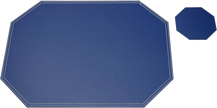 Nikalaz Platzsets und Untersetzer (4er set), recyceltem Leder, Platzdeckchen 40 x 30 cm und Unterset
