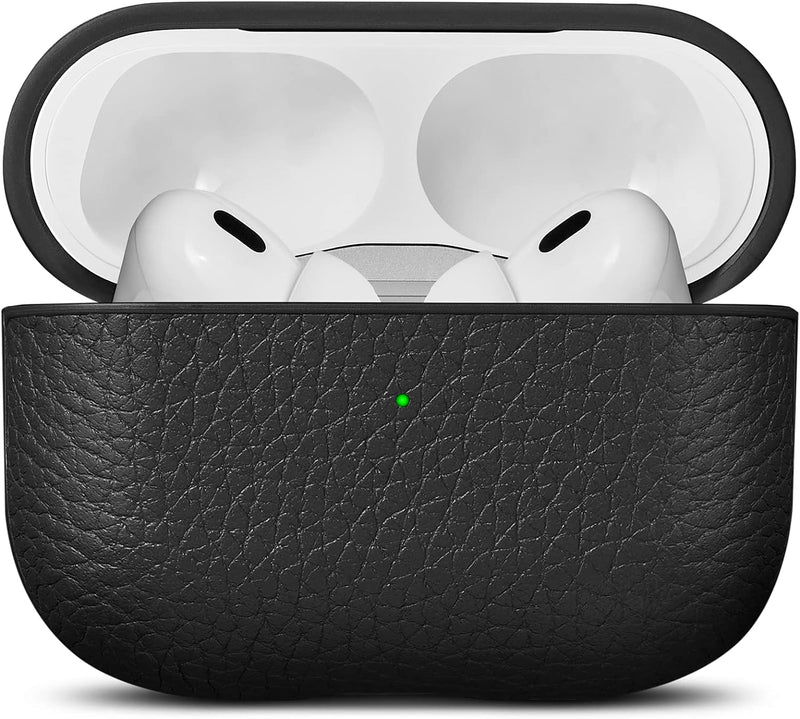 Woolnut Leder Hülle Case für AirPods Pro 2. Gen - Schwarz, Schwarz