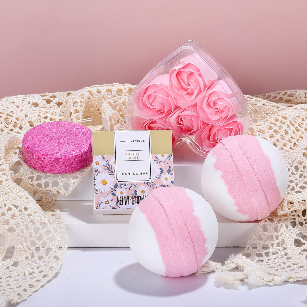 SPA LUXETIQUE Beauty Set für Frauen-Bade Geschenkset 15tlg Geburtstagsgeschenk mit Duschgel,Geräumig